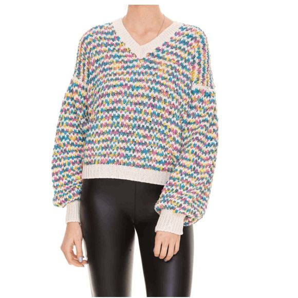 Pinko V-Neck Intarsia Knit Jumper Size XS (fits Medium) MSRP $425 - Picture 1 of 8